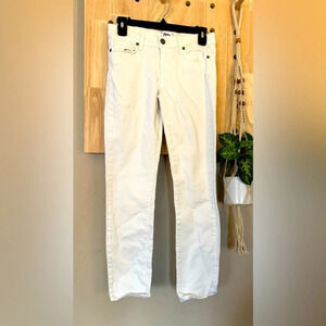 Paige women's white jeans size 27 low rise skyline skinny pockets stretch